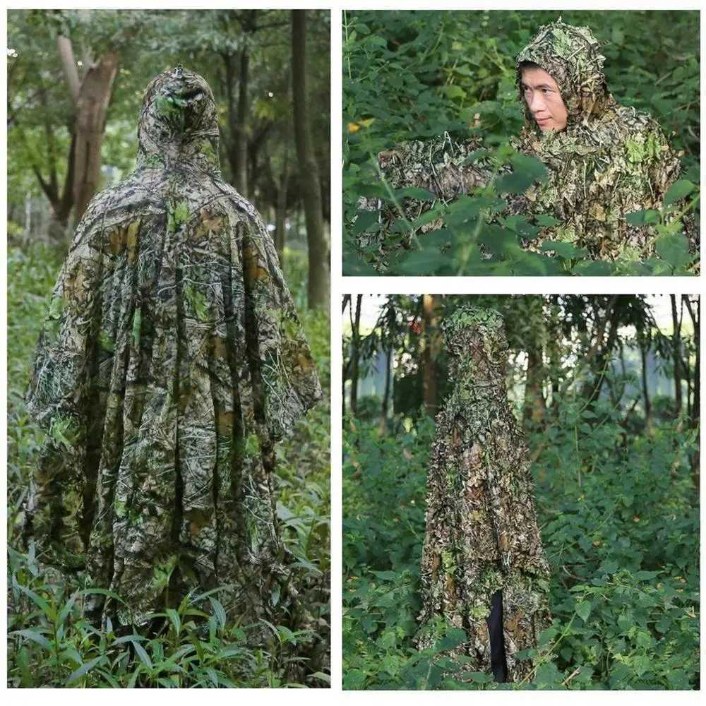 3D camouflage suit sniper hunting suit Ghillie suit Leaves raincoat invisibility cloak CS game costume W240921