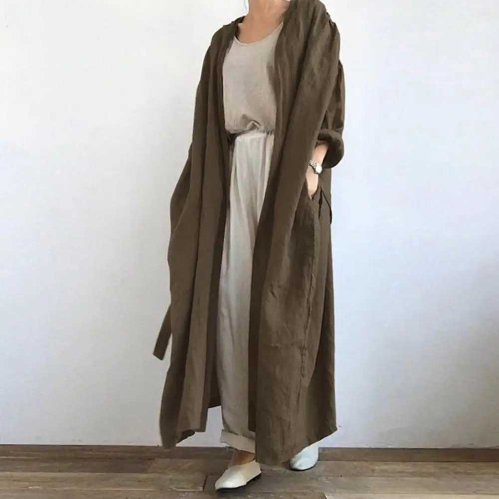 Cardigan Chic Oversized Pure Color Maxi Coat Cool Autumn Jacket Open Stitch Women ClothingX240921