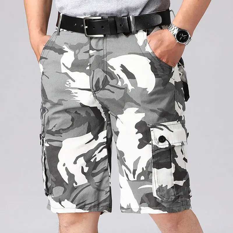 Big Size Military Men Camouflage Cargo Shorts Summer New Y2k Vintage Baggy Outdoor Sports Casual Knee Lenght Tactical Pants 44X240921