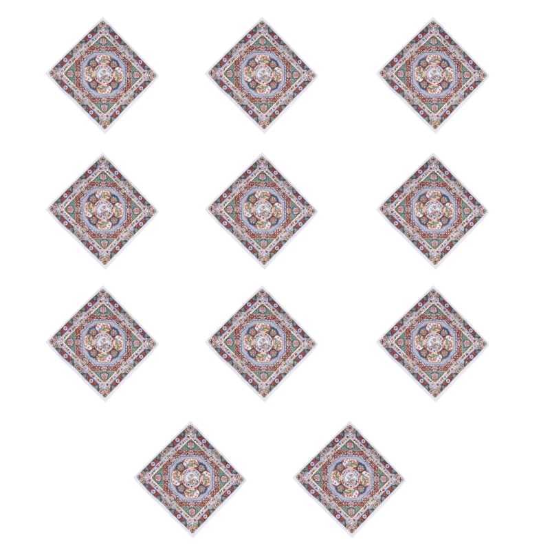 High Absorbent Handkerchiefs Set Square Towel Neck Scarf Flower Printing Hankies Sweat Wiping Towel Pocket Square 12PCSX240921