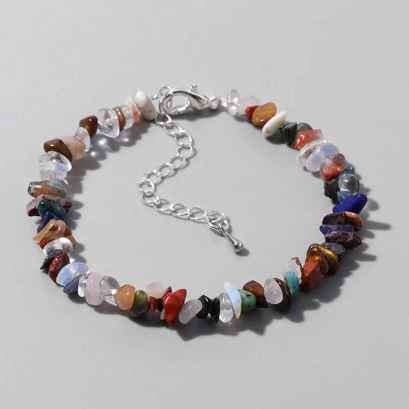 Natural Quartz Crystal Bracelet Irregular Natural Stone Bead Chip Jewelry Amethysts Aquamarines Citrines Bracelets for WomenX240921