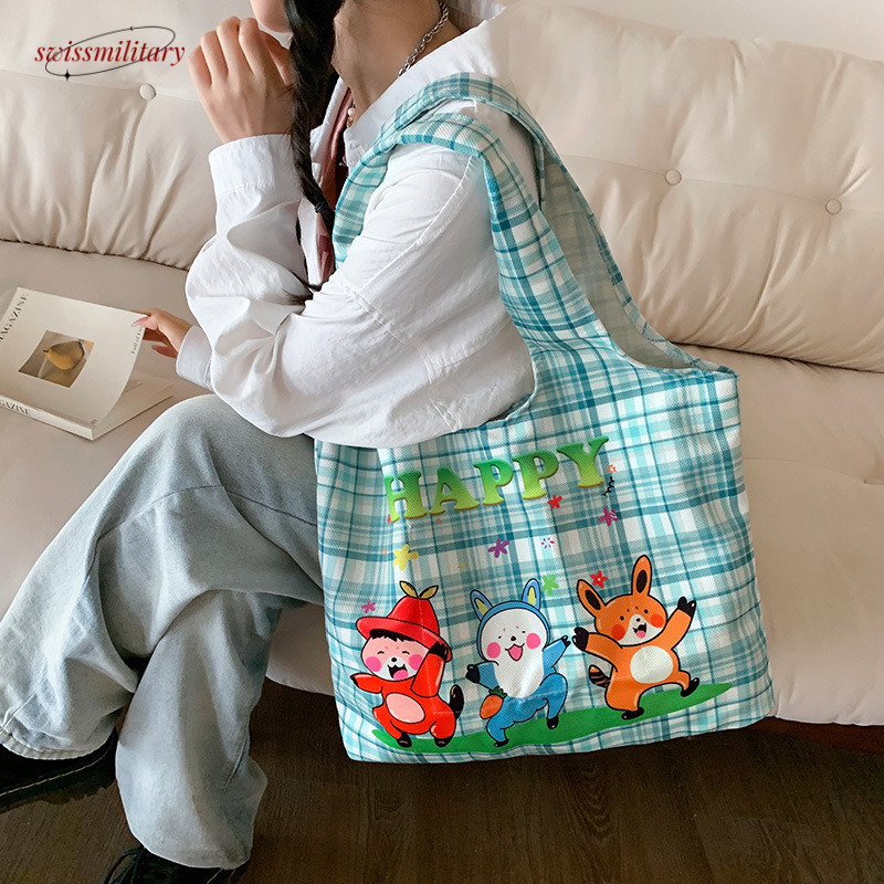 Women's Back Pericardium 2024 New Canvas Floral Spring Tote Student Versatile Cross Shoulder Bag #17 Swissmilitary