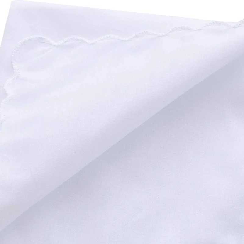 Lightweight White Handkerchiefs Cotton Square Hankie Washable Chest Towel Pocket Handkerchiefs for Adult Wedding PartyX240921