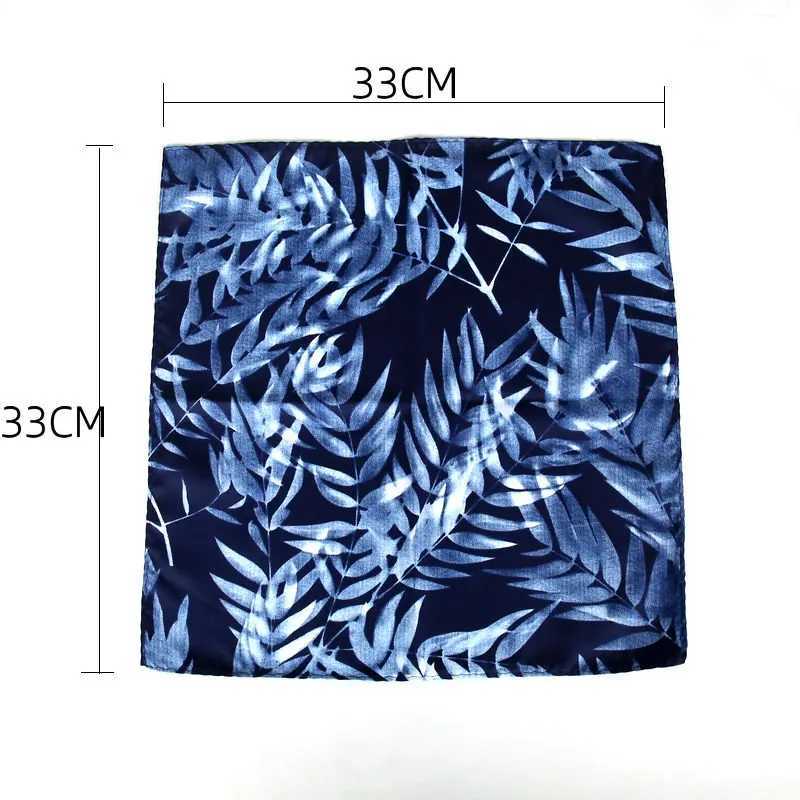 33*33cm Anchor Polka Dot Paisley Floral Big Handkerchief Satin Men Hanky Fashion Wedding Party Pocket Square Print AccessoryX240921