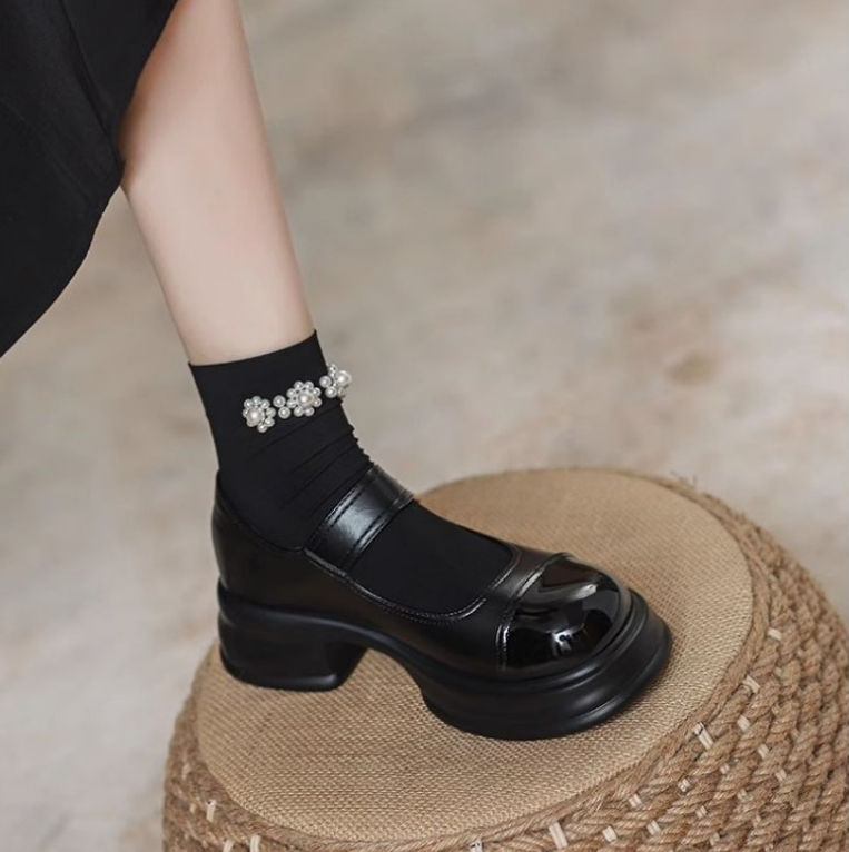 Leather High Heel Shoes for Women: Simple, Versatile, Height-Enhancing Black, Brown | Free Shipping 2870