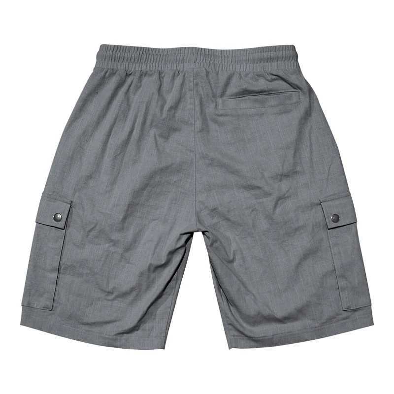 2024 cargo shorts mens summer European and American fashion brand casual mens slim drawstring shorts thin cropped pants menX240921