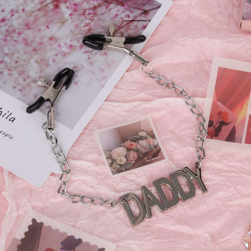 Sex toys SM props female masturbation chain breast clip vaginal clip letter style sex clitoral clip adult sex toy