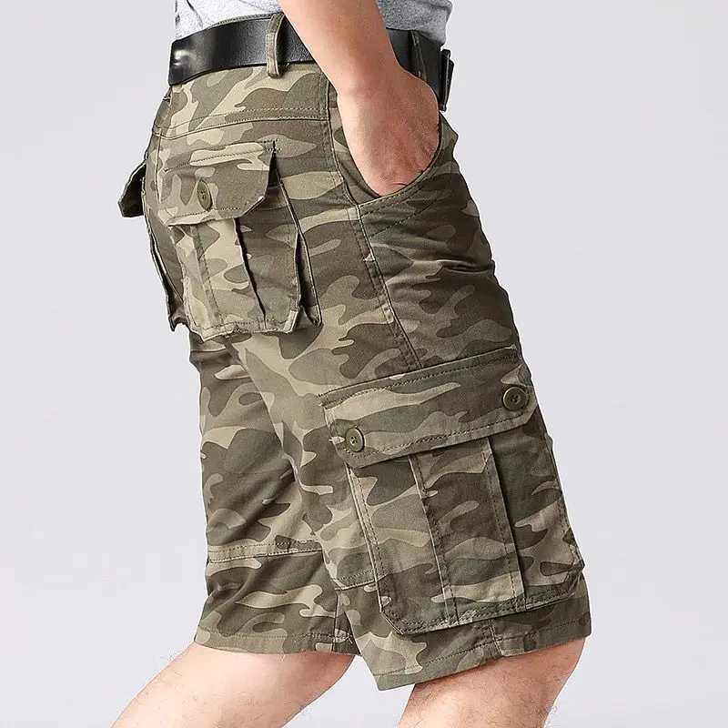 Big Size Military Men Camouflage Cargo Shorts Summer New Y2k Vintage Baggy Outdoor Sports Casual Knee Lenght Tactical Pants 44X240921