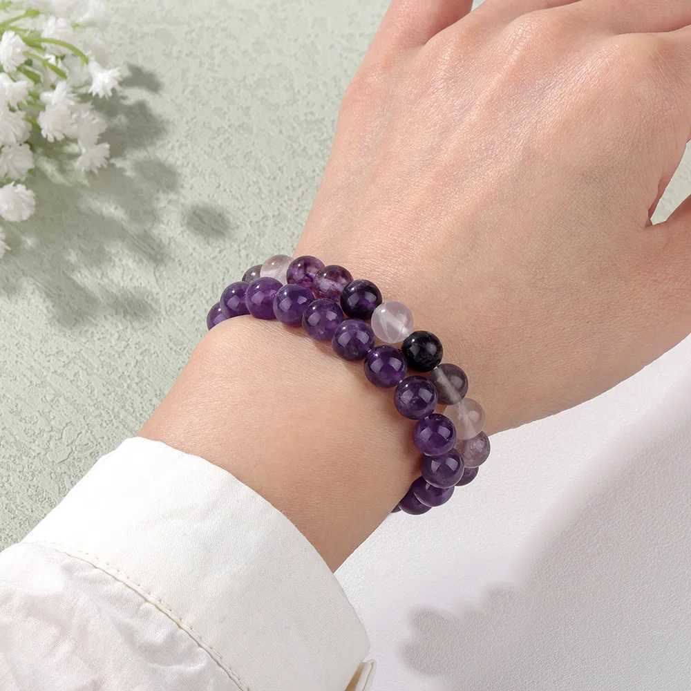 2Pcs/Set Bracelets For Women Natural Stone Bracelet Set Agates 8mm Beads Bangle Turquois Crystal Bracelet Men Jewelry HealingX240921