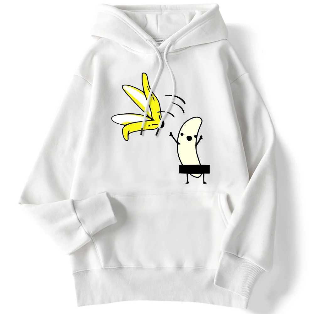 Street ladies hoodies lets take off banana peels fun prints comfortable and warm sportswear cute streetwear for women W240921