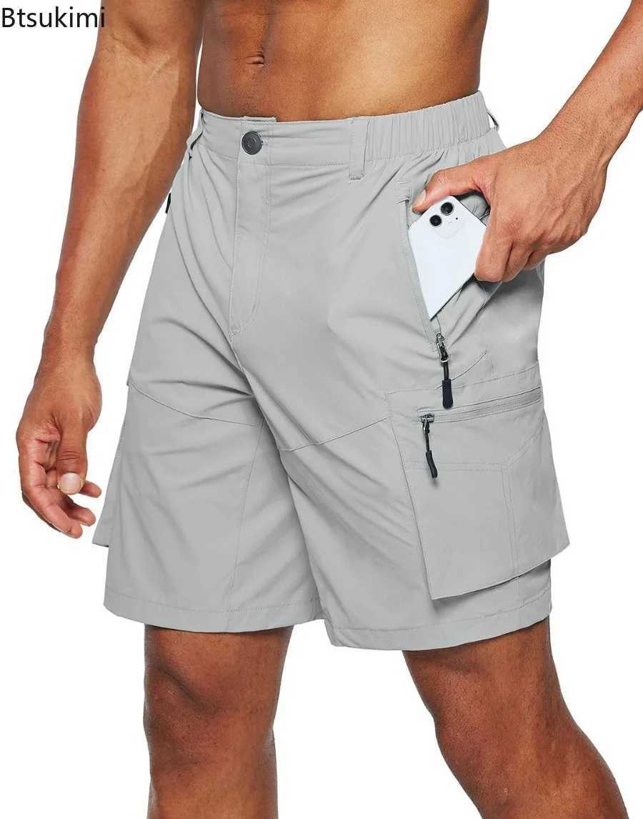 Summer Quick Drying Cargo Shorts Mens Camping Hiking Outdoor Casual Sport Short Pants Multi-pockets Design Work Shorts for MenX240921