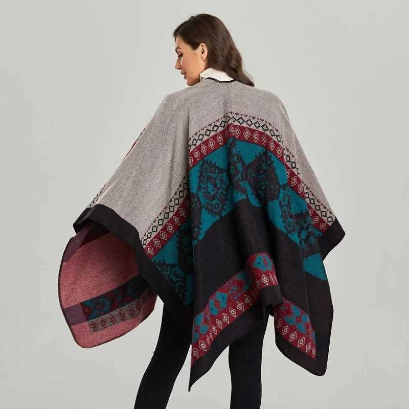 Winter Fashion Raincoat Womens Shawl Scarf Imitation Cashmere Womens Scarf Warm Shawl Wrap Womens Raincoat Bufanda Mujer Foulard W240921