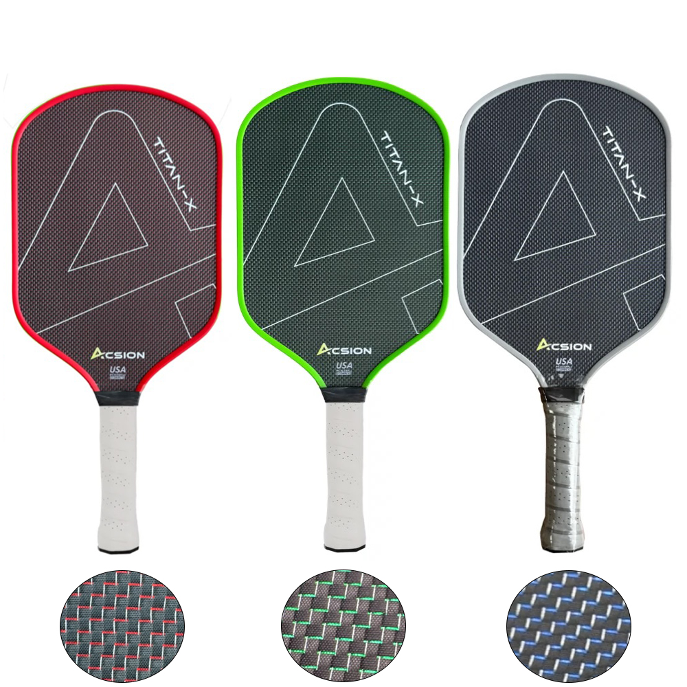 ACSION Titanium Pickleball Paddle T700 Carbon Fiber Thermoformed paddle 16mm Core with Foam Injected Edges for Spin and Control