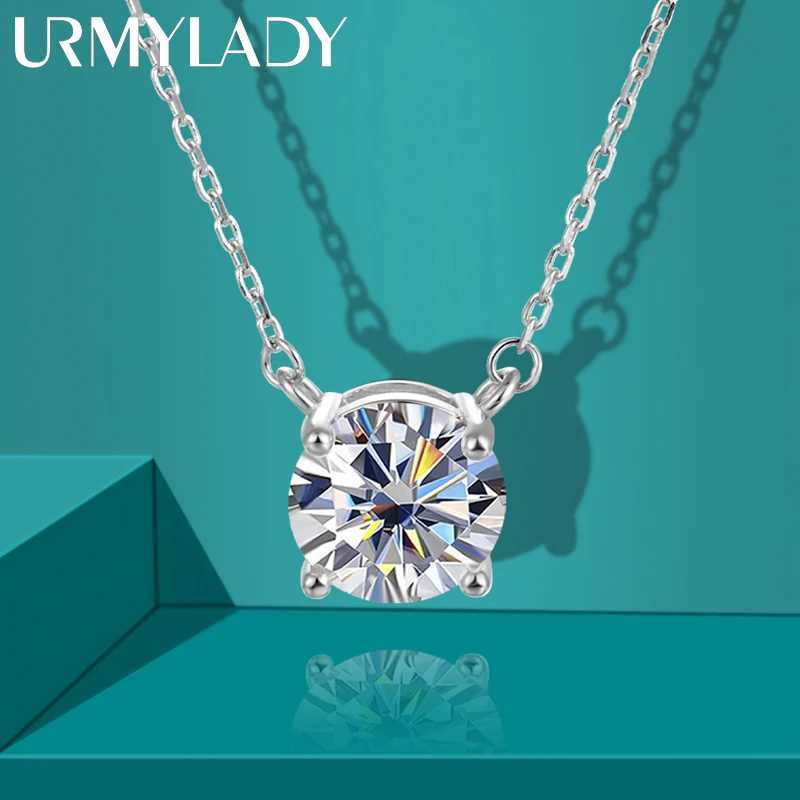 URMYLADY Moissanite Diamond 8.0mm 2CT Womens Necklace Pendant 925 Womens Necklace Party Bridal Exquisite Jewelry W240918