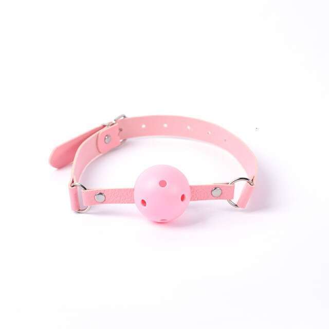 Female slave training SM prop black lychee pattern fun mouth plug with hole PVC fun mouth ball alternative adult product