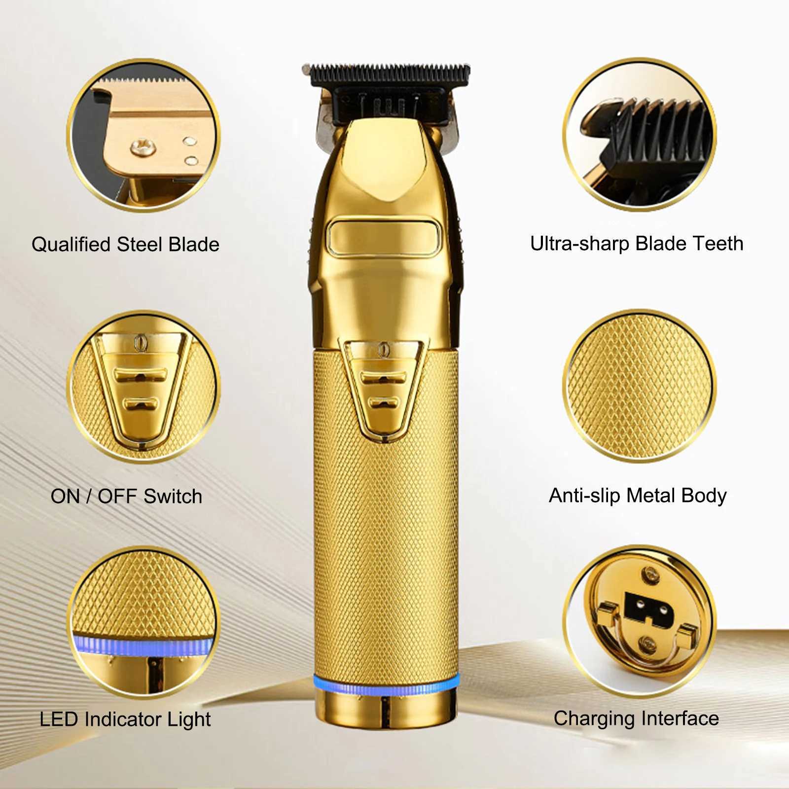Professional Hair Trimmer For Men Barber Rechargeable Hair Clipper Cordless Hair Cutting Powerful Machine Hair Beard Trimmer M240921