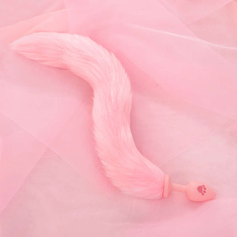 SM sex toy fox tail anal plug cat paw silicone anal plug pink fur ball anal plug alternative adult products