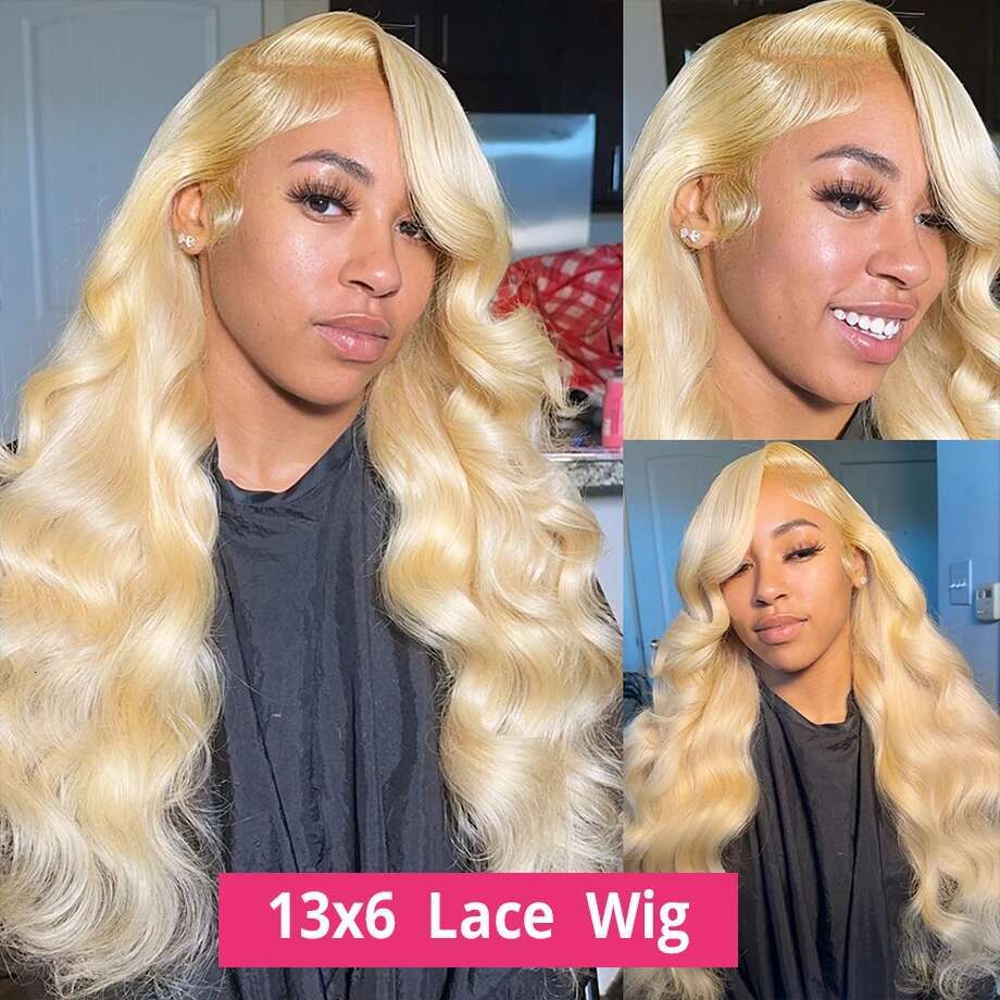 30 40 Inch 613 Honey Blonde Color Body Wave 13x6 Front Wigs Brazilian 13x4 Lace Frontal Human Hair Cosplay Wig For Women