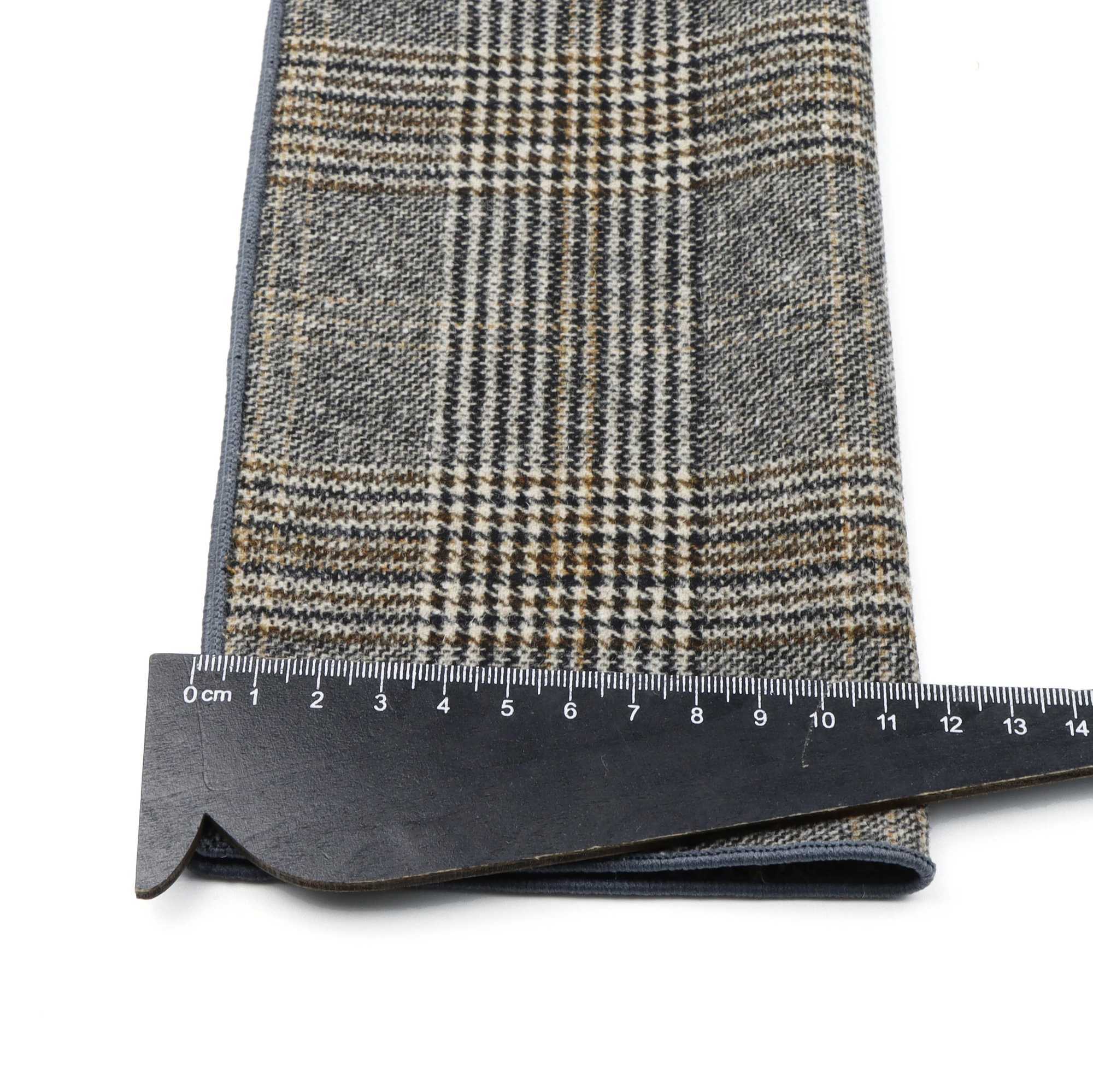 Mens Classic Hanky Plaid Striped Pocket Squared Handkerchief Wool Brown Grey Hankerchief Wedding Party Gift for Man AccessoriesX240921