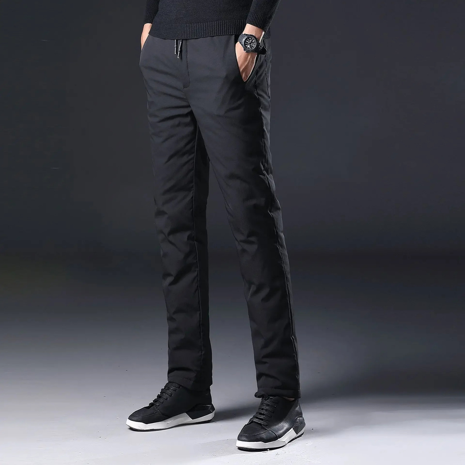 Winter Mens 90% White Duck Down Pants High Quality Slim Straight Snow Pants Warm Down Padded Trousers Male Outerwear PT-361 240913