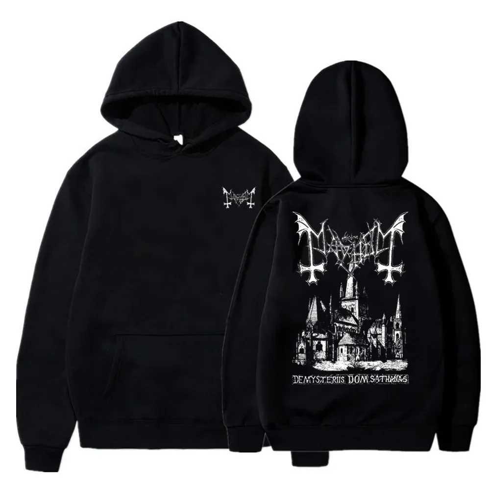 2024 Mens Zipper Hoodie Chaotic Black Metal Graphic Printed Sportswear 100% Cotton Casual Top New Street Dress W240921