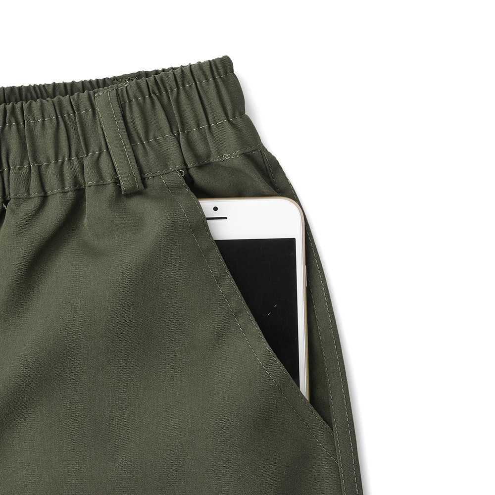 Mens Straight Trousers Cargo Pants With Pockets Zipper Elastic Waist Men Shorts for 2024 Summer Casual Loose Sports StreetwearX240921