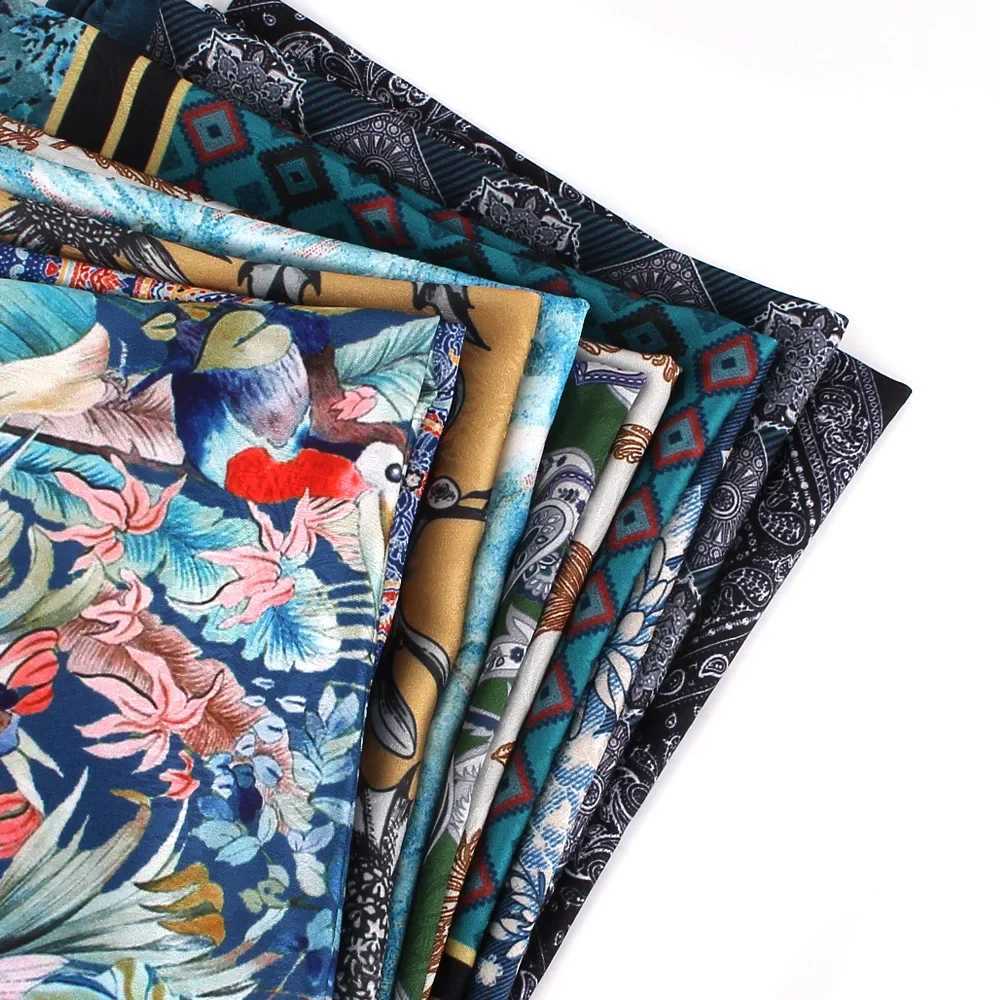 Mens printed pocket square womens floral printed Kerchief mens handkerchief soft set square handkerchief W240921