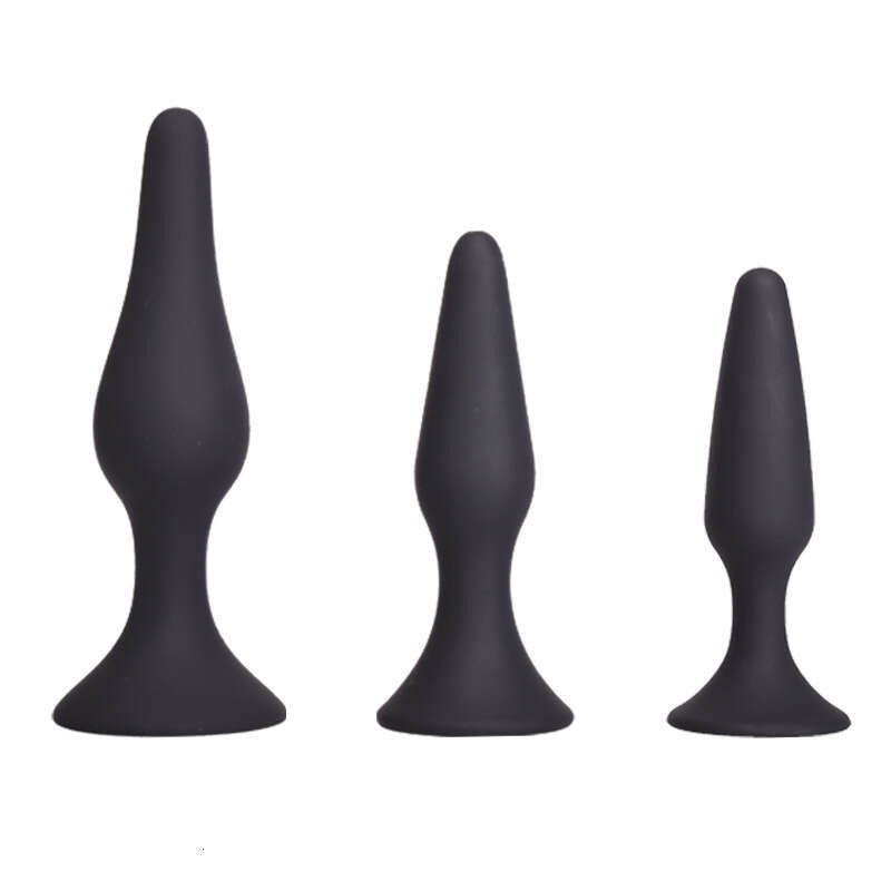 Suction cup anal plug three piece set of masturbation equipment 3pcs in a set anal plug but sex toy