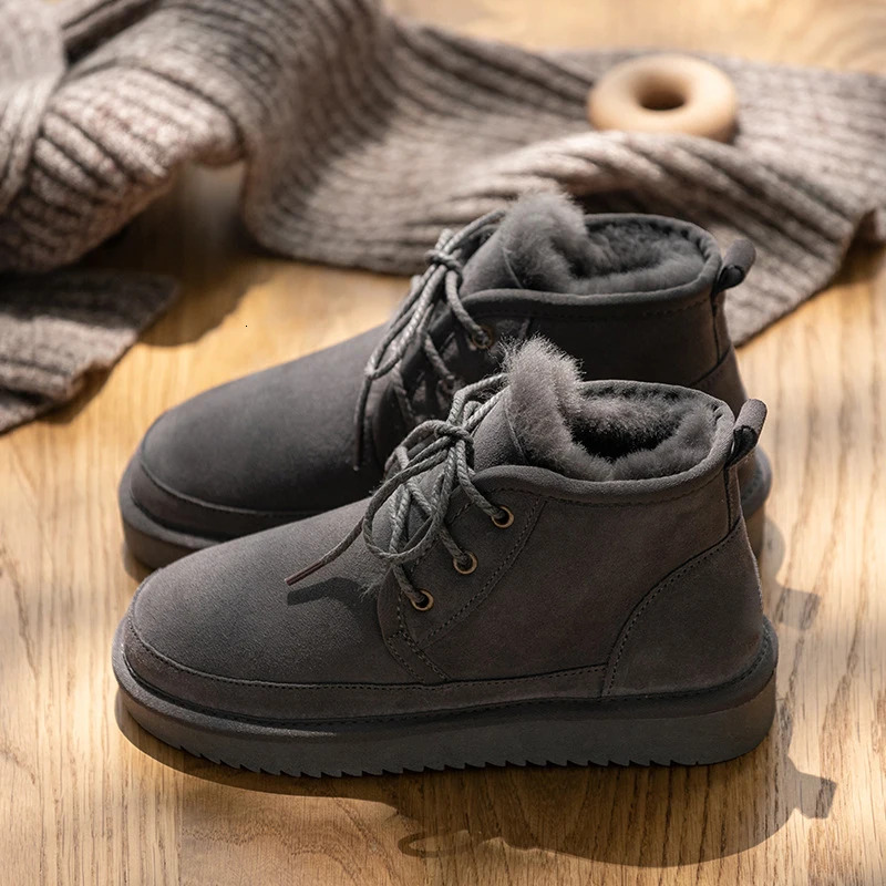 2024 Genuine Leather Woman Snow 100% Natural Fur Women Warm Wool Ladies Winter Ankle Boots