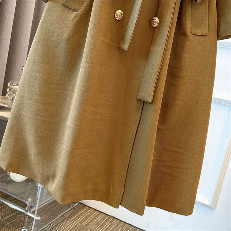 Womens Trench Coat Oversize XL-7XL X-Long Windbreakers Spring Autumn Double-breasted Belt Overcoat Female Streetwear OuterwearX240921