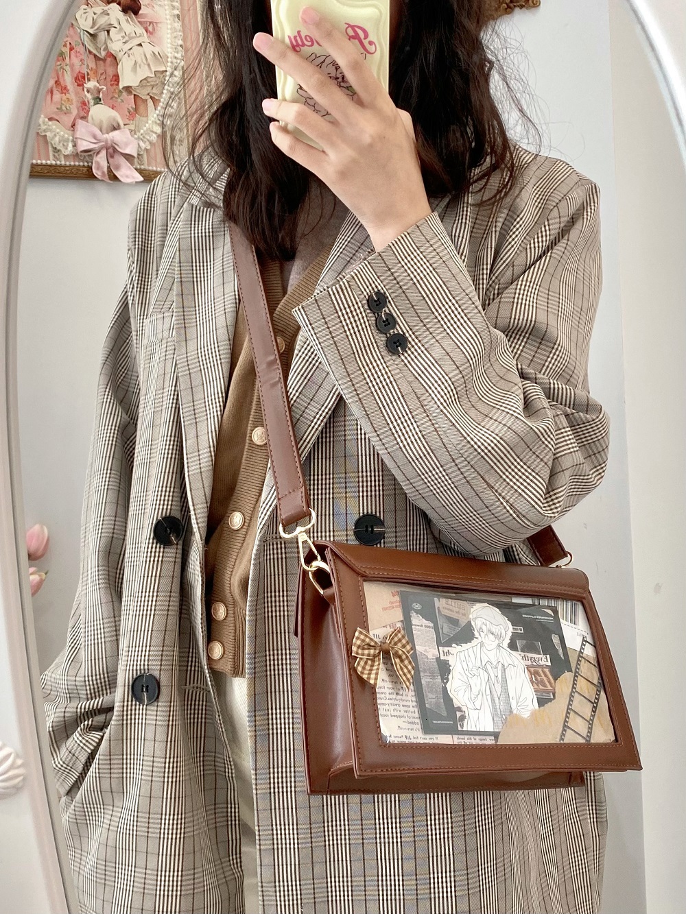 Fashionable All-Match Retro Women's Envelope Japanese Commuter Sweet Cute Metal Decorative Messenger Bag Shoulder Bags