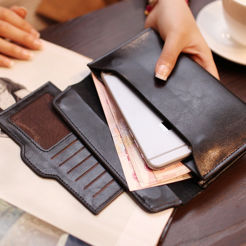 Solid color niche design women's trendy and high-end feel wallet, business commuting leather handbag
