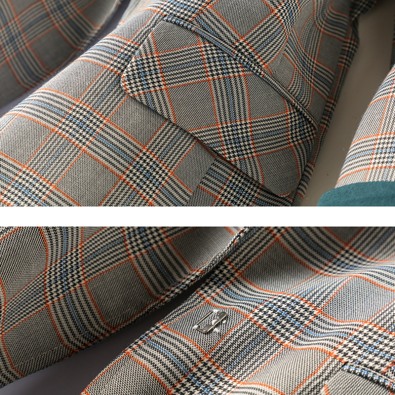 New Fashion Business Interview Plaid Suits Women Work Office Ladies Long Sleeve Spring Casual Blazer