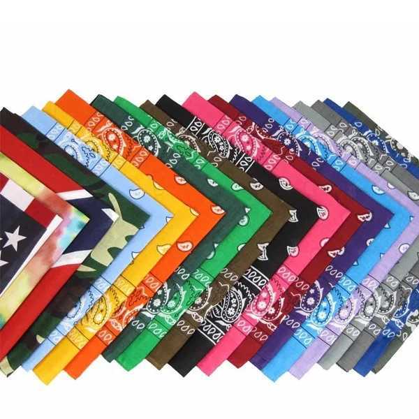 Cotton square towel head Hip Hop sports head neck scarf wrist strap facial mask Unisex fade resistant pocket towel printing towel W240921