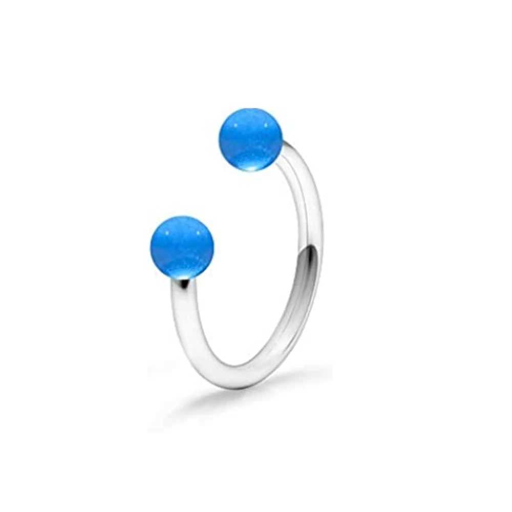 Septum Clear Bioflex Stainless Steel Horseshoe Nose Hoop Rings Eyebrow Lip Earring Tragus Barbells Piercing Retainer 6-12mm Y240921