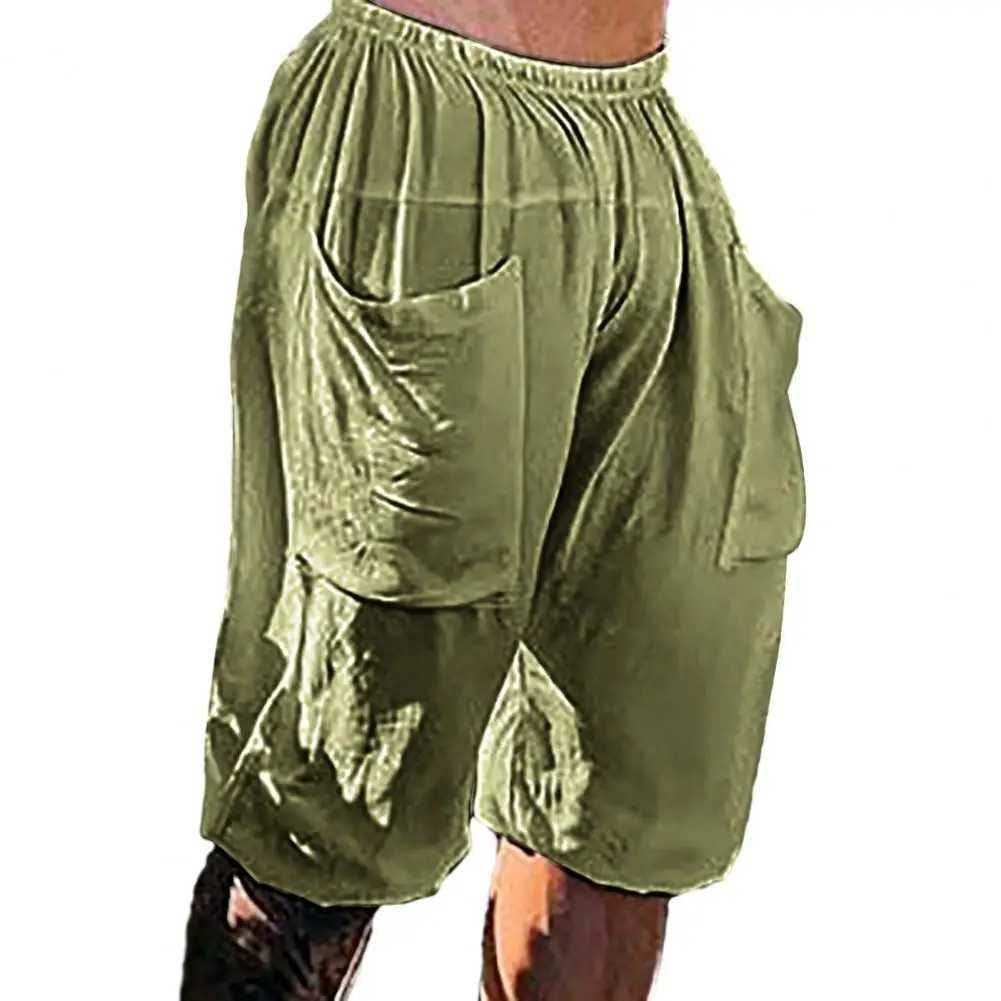 Fashion Summer Mens Linen Shorts Men Cotton Beach Short New Wild Leisure Loose Solid Cargo Shorts for Men SweatshortsX240921
