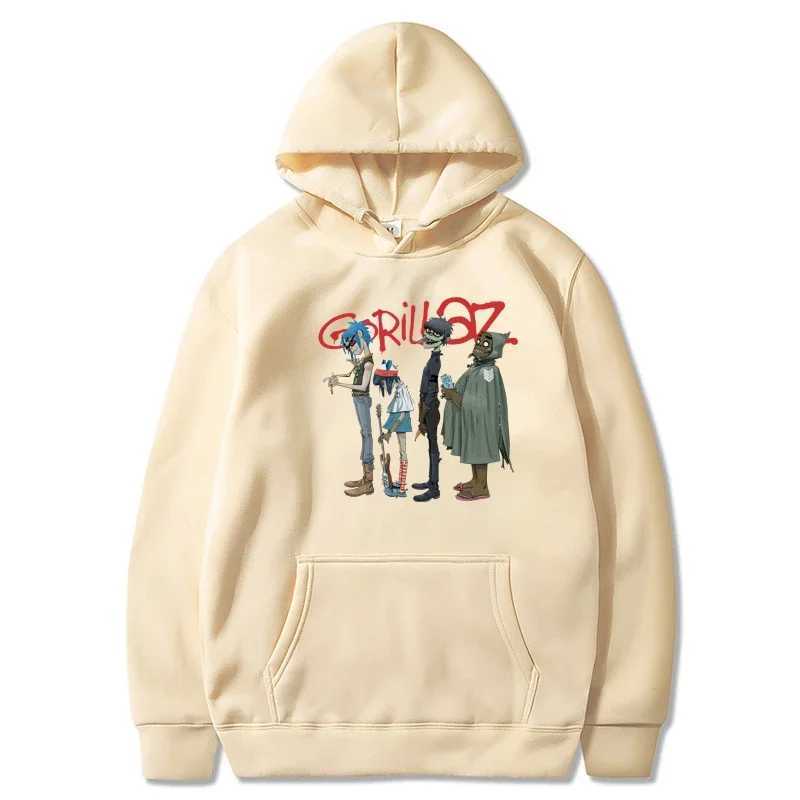 Music band Gorilla punk rock hoodie womens hoodie 90s V-neck hoodie short sleeved hoodie retro clothing W240921