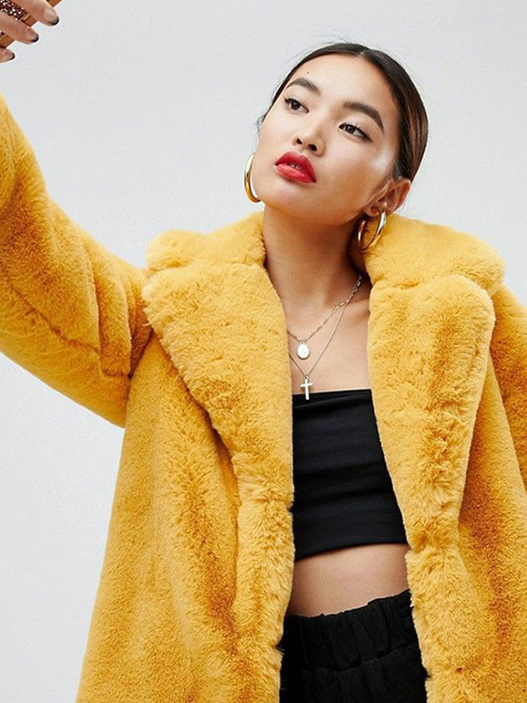 Warm Fur Coat Women Autumn Winter Thick Turndown Collar Pockets Loose Female Overcoat 2024 New Fashion Solid Street Lady Outwear