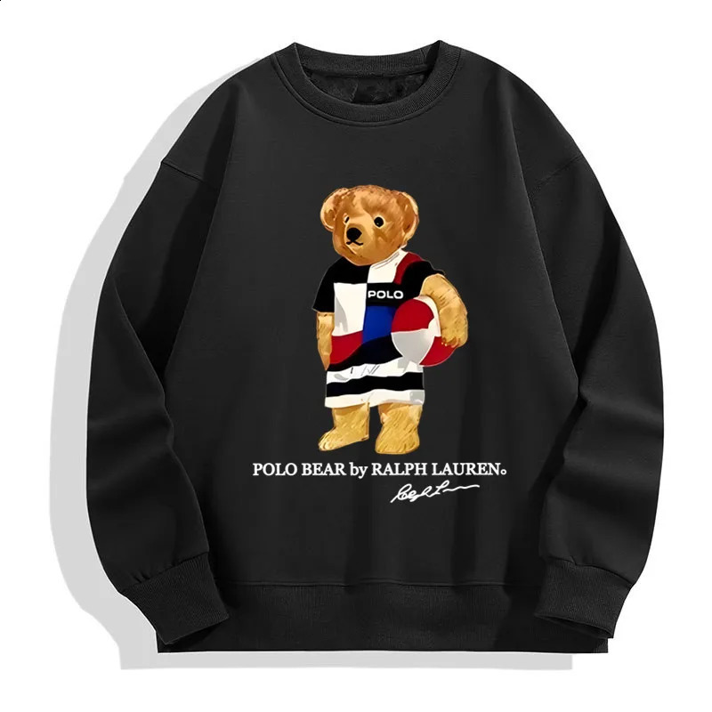 Mens Round Neck Pullovers Autumn Winter Male Funny Pose Teddy Bear Pattern Print Sweatshirts Outdoor Fashion Casual Pullover y240918