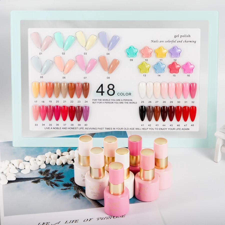 JR 8pcs 15ml gel nail polish set Including Red Pink Nude Gel Polish Kit UV LED Soak Off Polish Home DIY gifts for girl 240920