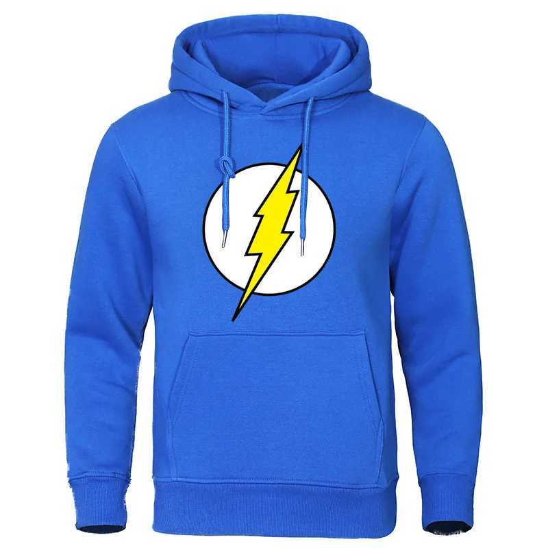 BIG BANG Theory Mens Hoodie Lightning Print Mens Hoodie Fashion Casual Clothing Loose Large Zipper Sweatshirt W240921