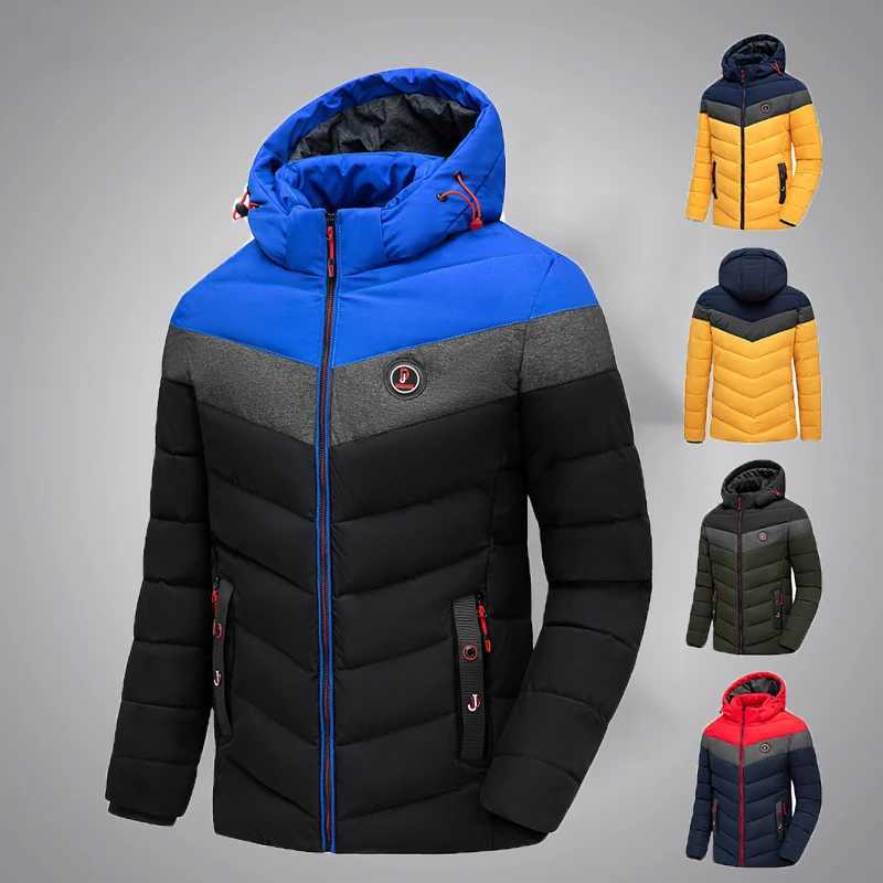 Mens 2022 Winter New Casual Warm Waterproof Jacket Parkas Jacket Mens New Autumn Jacket Windproof Hat Parkas Jacket Mens W240920