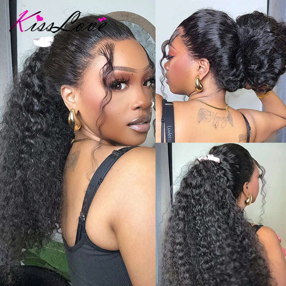 Deep Wave Invisi Strap Snug Fit 360 Transparent Frontal Bleached Knots Pre Cut Lace Wig Glueless Human Hair Ready To Go