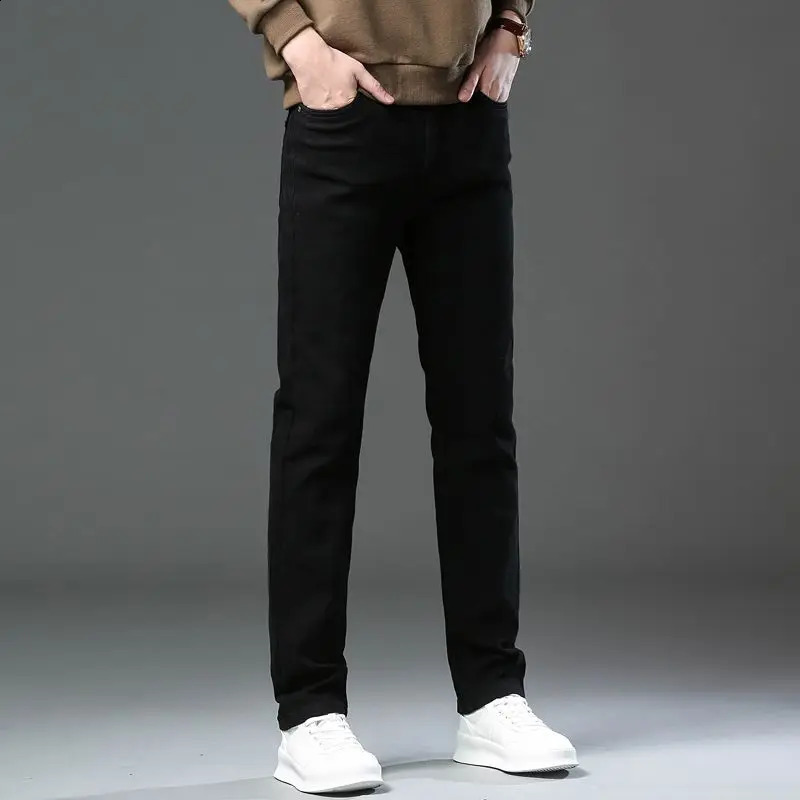 Fashion Straight Business casual stretch jeans mens Trouser 3-color plus size mens clothing ultra-thin jeans 28-44 240920 - view 5
