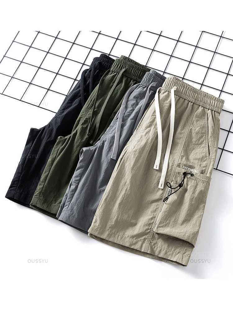 2024 New Summer Thin Shorts Pants Men Cargo Work Side Pockets Baggy Joggers Bermuda Knee Beach Short Pant Male Plus Size M-4XLX240921