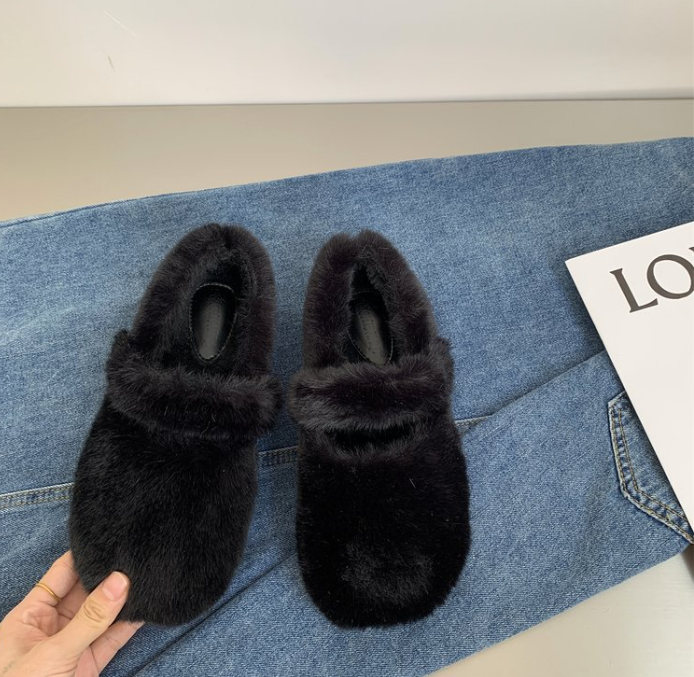 Women Casual Shoes Fleece Winter Warm Fashion Flat Bottom Simple Design Cute Gentle Style Outdoor Trendy Wear fashion