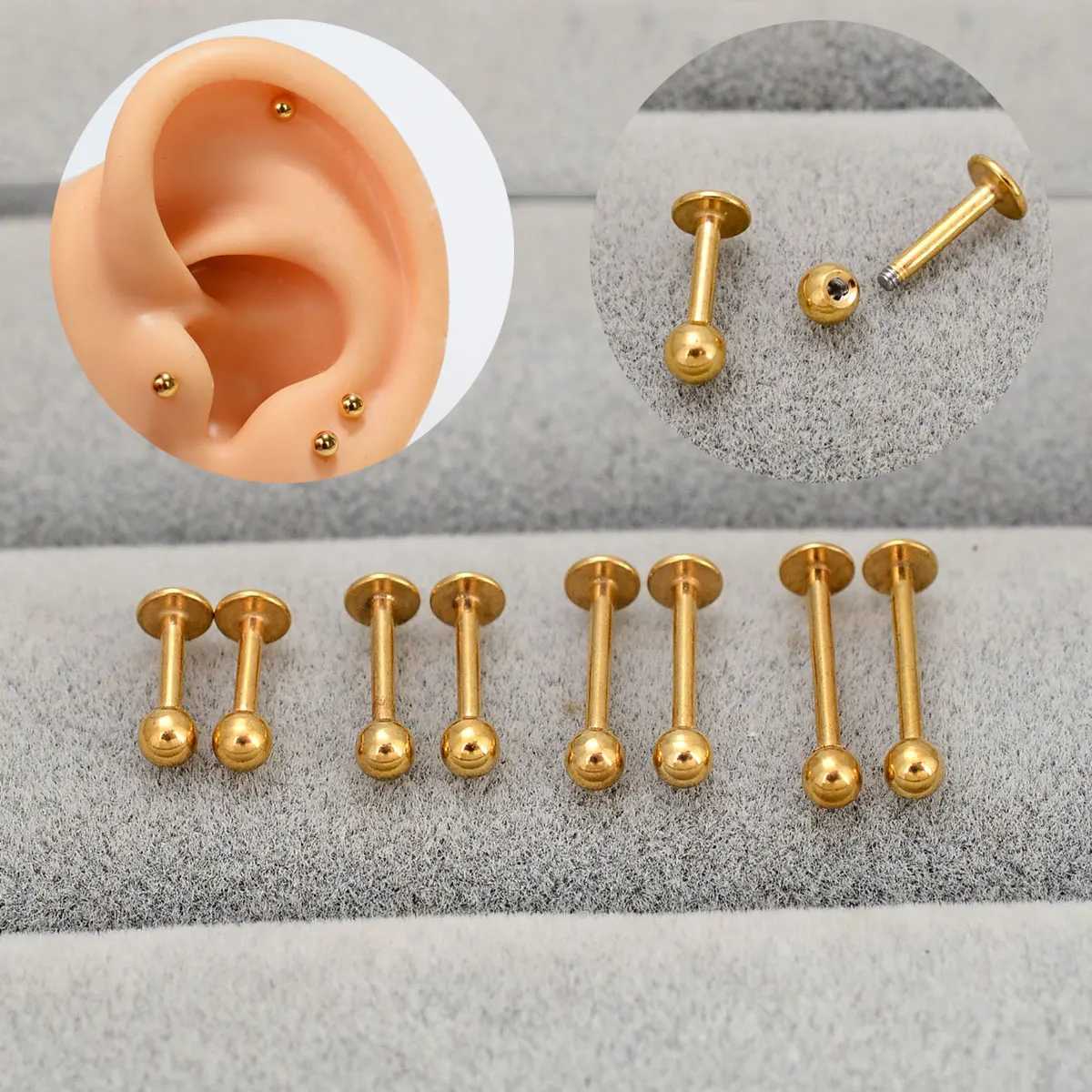 16G Stainless Steel Lip Rings Labret Nose Studs Piercing Monroe Men Nose Studs Ear Cartilage Tragus Helix Earring 6/8/10/12mm Y240921