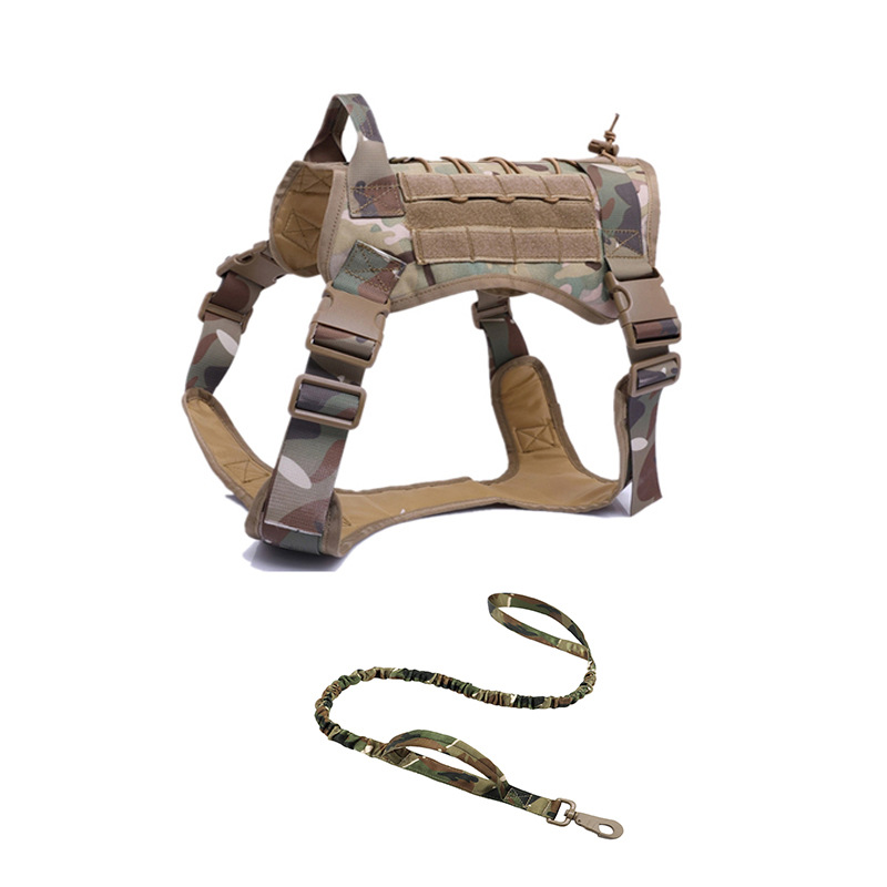 Halloween Outdoor dog tactical vest nylon camo waistcoat strap