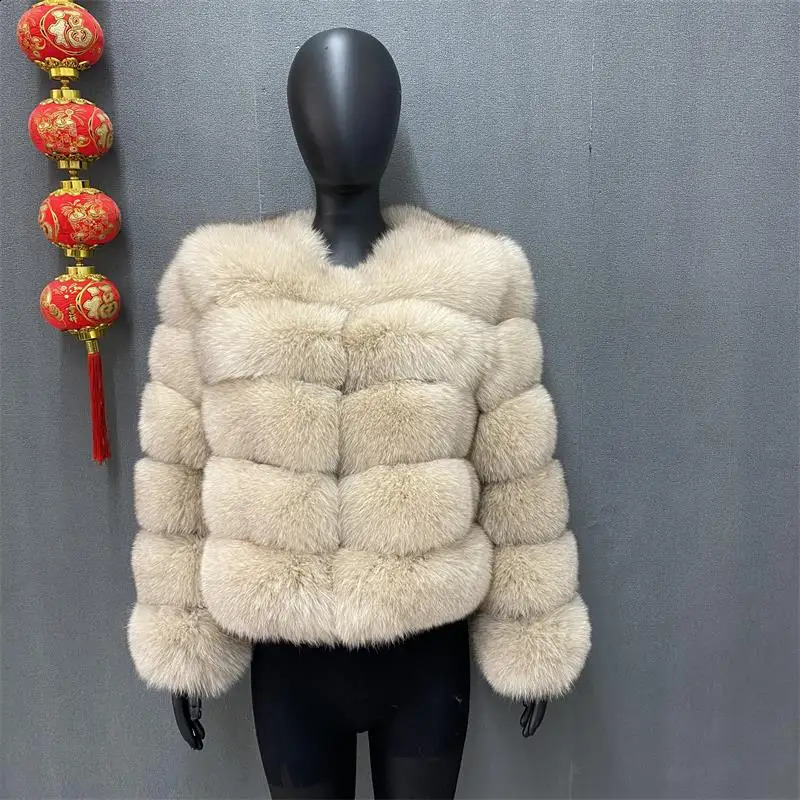 style fur coat 100% natural fur jacket female winter warm leather fox fur coat high quality fur vest 240911