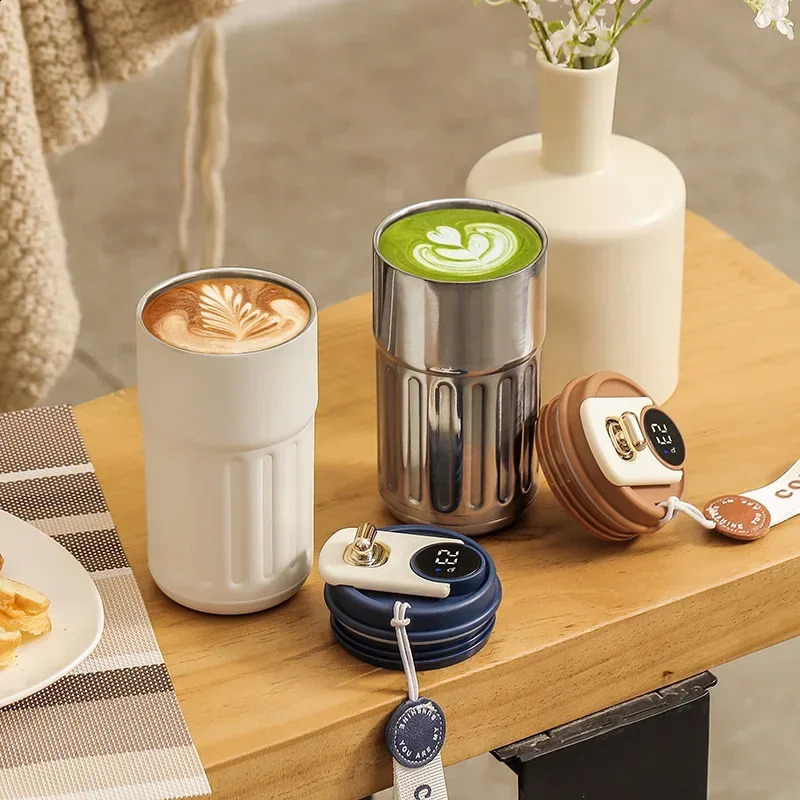 450ml Thermos Bottle Smart Display Temperature 316 Stainless Steel Vacuum Cup Office Coffee Business Portable Thermal Mug 240918
